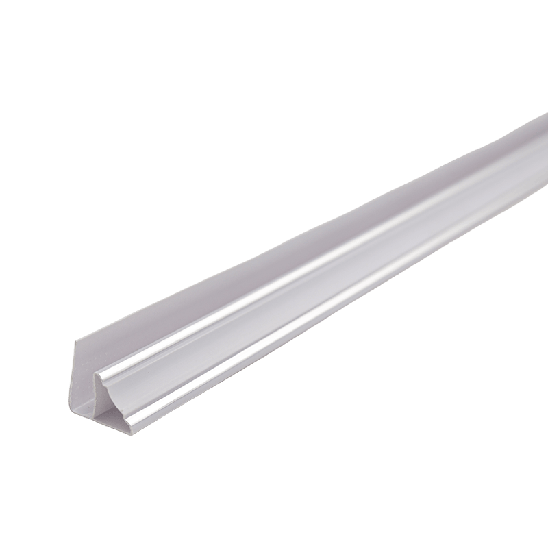 مقطع PVC مقاس 0.85*0.85 سم، 90 جم/م مع زاوية فضية مختومة على الساخن